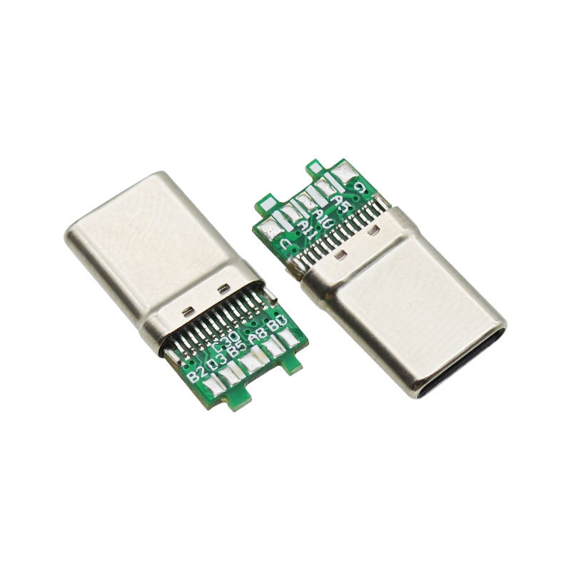 Factory Direct Sales 24 Pin USB C 3.0 Jack 10 Core PCB Welding Type C Male Connector for Fast Charging Cable Port