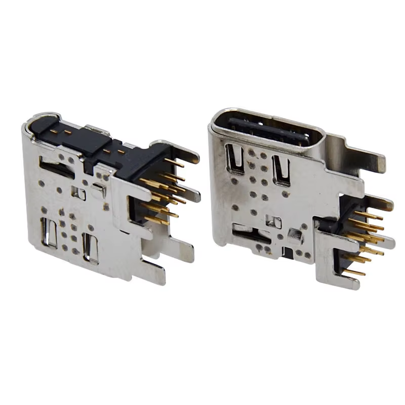 Side insertion SMT USB 3.0 Type C Female Connector 16 Pin Short Model vertical USB C Receptacle SMD Flag type USB C Port socket