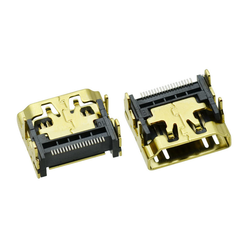 USB 2.1 HDMI 19 Pin Socket Gold Plated Female Connector for HD Video Transmission