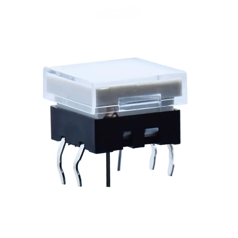 Vertical 6 Pin Illuminate Tactile Button Switch 12*12*9mm Customizable LED Square Tact Switch