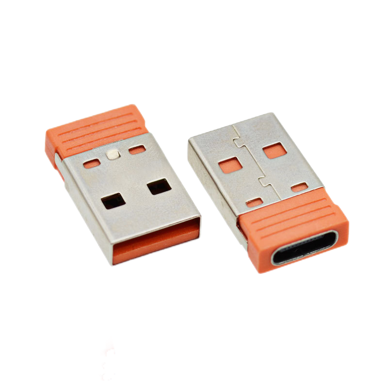USB Type-A Male 4 Pin Connector to Type C Female Connector 20.0mm Dual 56K Resistors Adapter