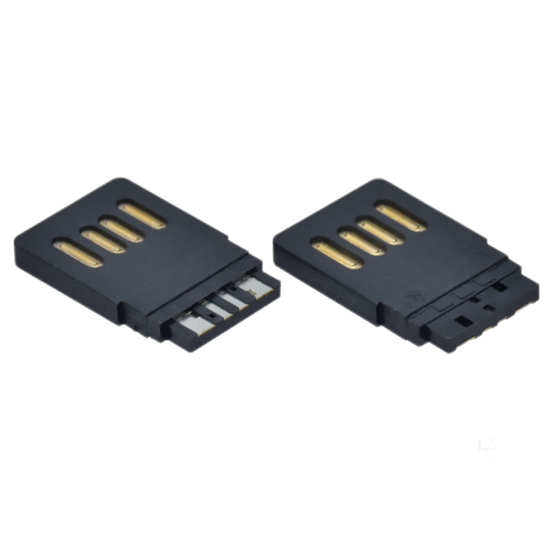 USB Type A 2.0 Socket 4 Core Double Sided Plug USB 2.0 Full Plastic USB A Soldering Wire Male Connector
