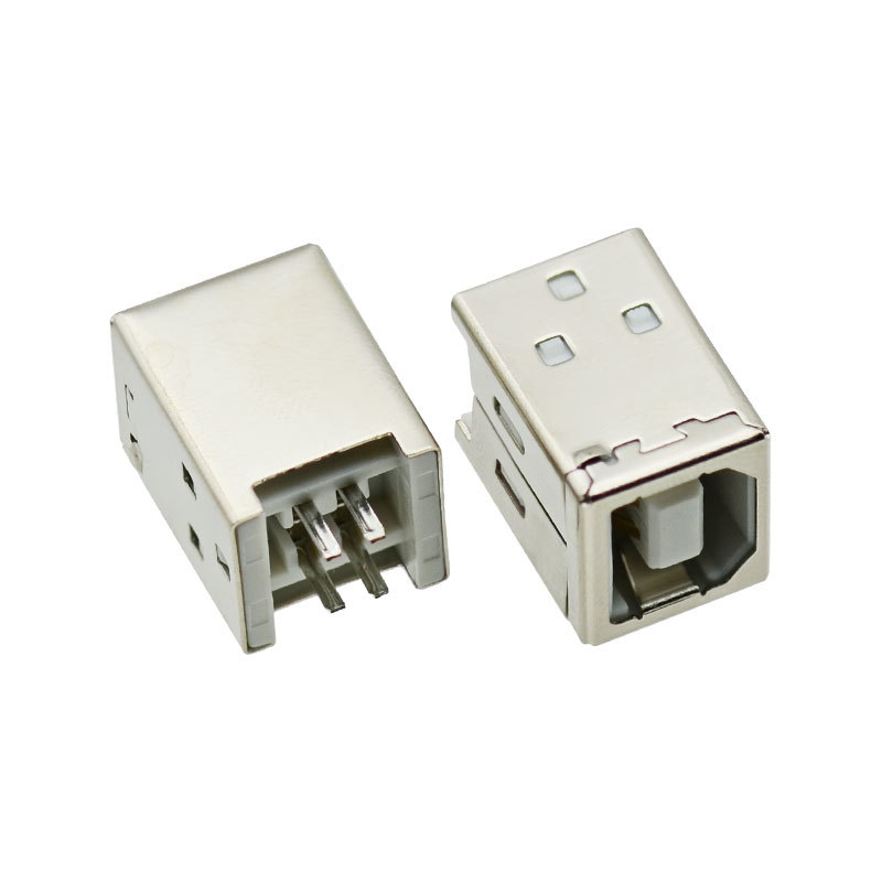 Vertical USB 2.0 Receptacle Socket 4 Pin USB B Female Jack for Computers Type B Port Connector for Printer