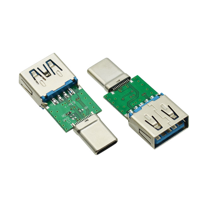 High Quality USB Type C 24 Pin Male Socket to USB 3.0 Type A Female Connector Data Transfer 34.0mm PCB Adapter