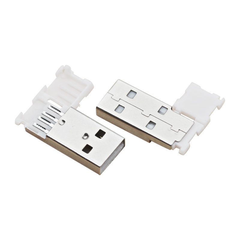 All in One USB A 2.0 Jack 4 Core Type A Lengthened 29.1mm Welding Cable Male Connector for Charging and Data Transfer Port