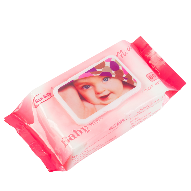 Haru Baby Water Wet Wipes Free Sample China Disposable Small Packing Spunlace Pure High Quality Single Pack