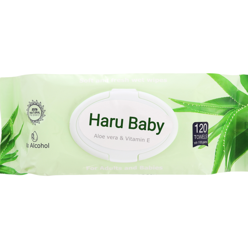 Cleaning Wet Wipes Tissue and Cotton OEM Custom Baby Household Haru Baby Baby Wipes Skin Care Non-woven Customized Logo Acceptable