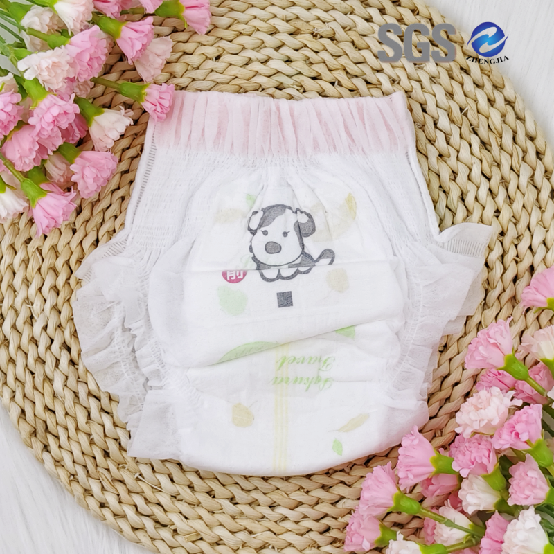 Pink Bubble Waist A Grade Baby Diaper Pull up Custom Oem Odm Wholesale Printed Baby Training Pants Diapers Disposable