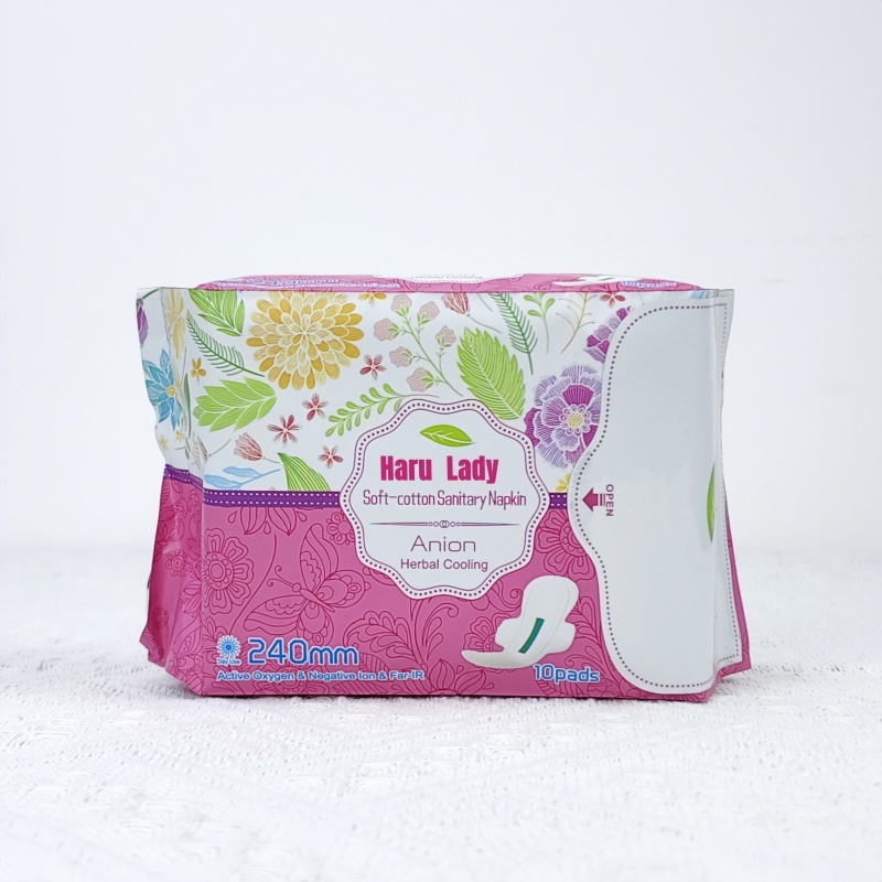 Haru Lady Sanitary Napkins Wholesale Manufacturing Cotton Anion Sanitary Pad Napkin For Women With Negative Ion