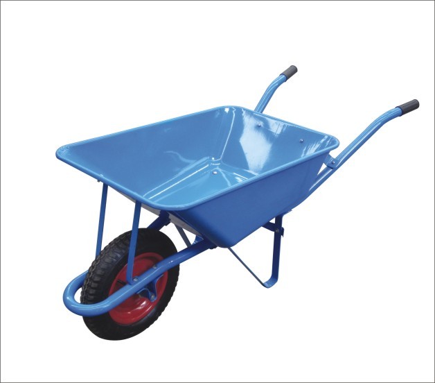 WB2201 58L Heavy Duty Wheelbarrow, Trolley for Garden Construction Building, with Pneumatic Wheel