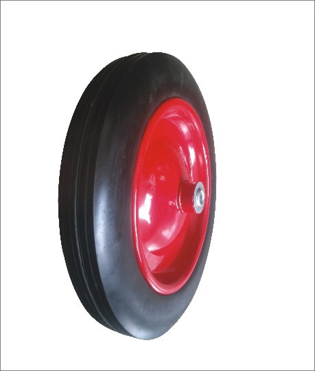 (3.00-8)Black and red color solid wheel,wear resistant handling equipment wheel.