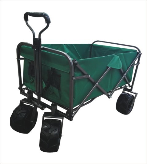 Folding wagon, outdoor utility cart, suitable for outdoor environments such as beaches and parks (7ʺ×3ʺ PU wheels)