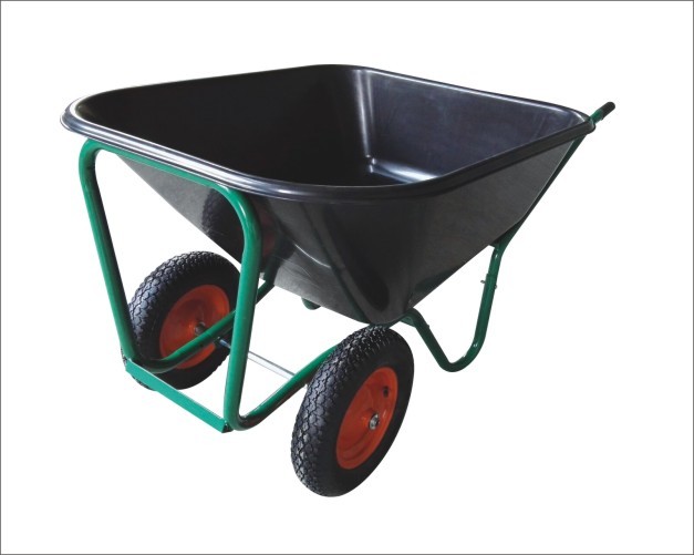 WB6601-1 Heavy Duty 2 Tire Wheel Barrow Plastic Tray Wheelbarrow