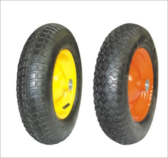 (4.00-8)Metal rims with pneumatic wheel.