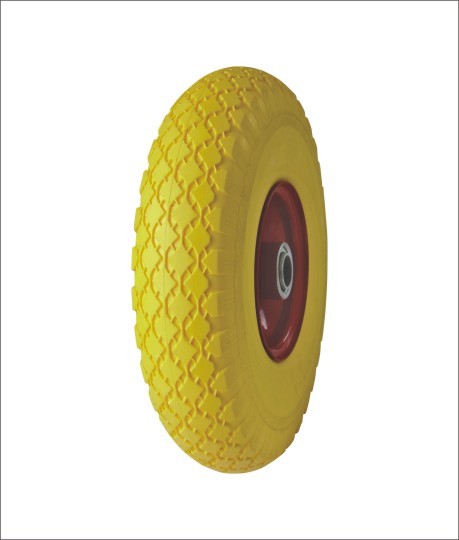 (10ʺ×3.00-4)PU wheels with diamond patterns, highly visible and wear resistant wheels for handcarts.
