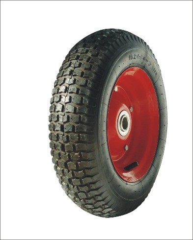 Inflatable tires with block patterns have anti slip properties.