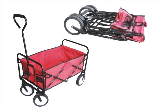 Folding wagon, large capacity, suitable for camping, parks, beaches and outdoors(8ʺ×1.75ʺSolid wheel)