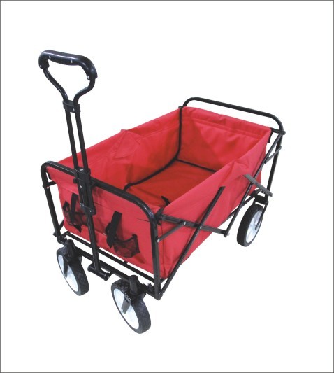 Folding wagon with large capacity and high cost - performance for outdoor use(8ʺ×1.75ʺSolid wheel)