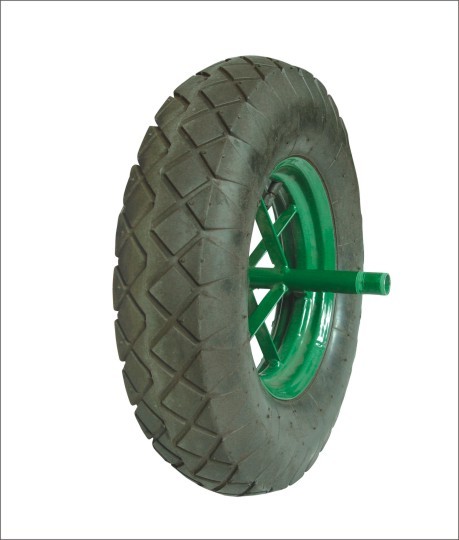Inflatable wheels with axles for handcarts, wear resistant rubber inflatable wheels.