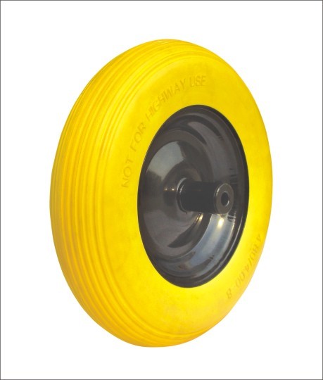 (16ʺ×4.00-8)PU stripe anti slip wheels.
