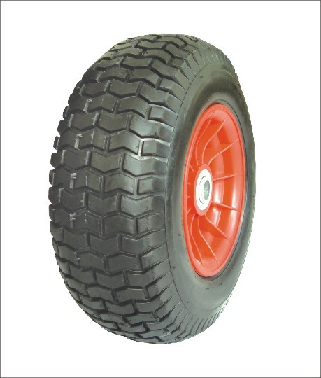 Inflatable tires with herringbone patterns are suitable for outdoor handling.