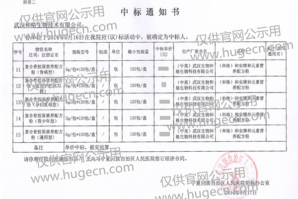 三甲醫院臨床中標產品中標書3