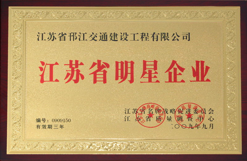 江蘇省明星企業 江蘇省明星企業