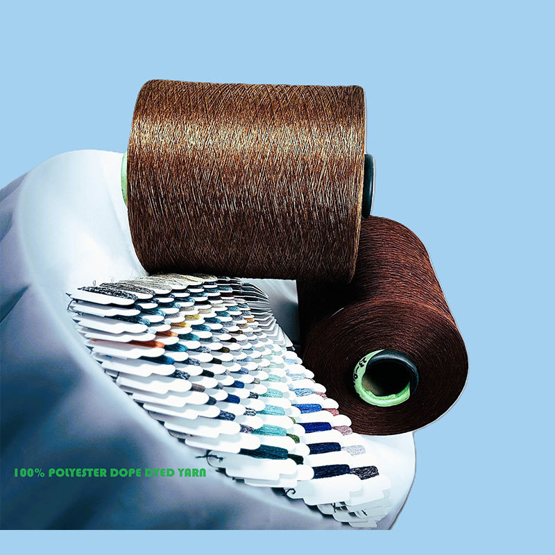 100% POLYESTER DOPE DYED YARN