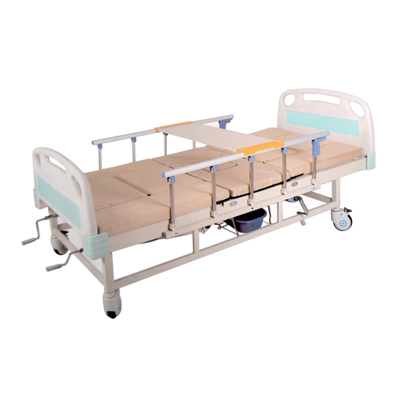 ABS manual punching double-crank hospital bed JSB133C-1