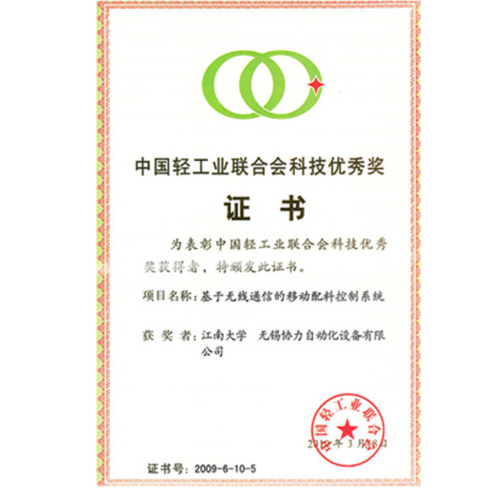 China Light Industry Federation Science and Technology Excellence Award