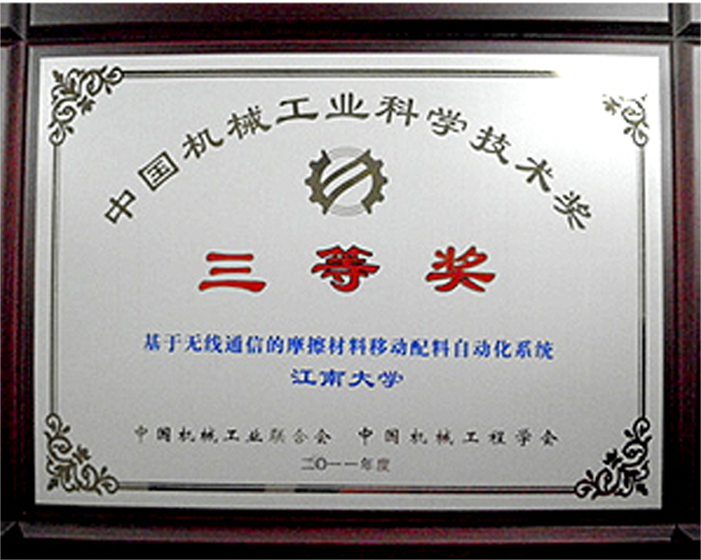 China Machinery Industry Science and Technology Award