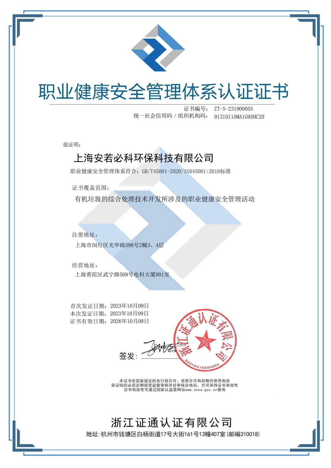 Management System Certificate