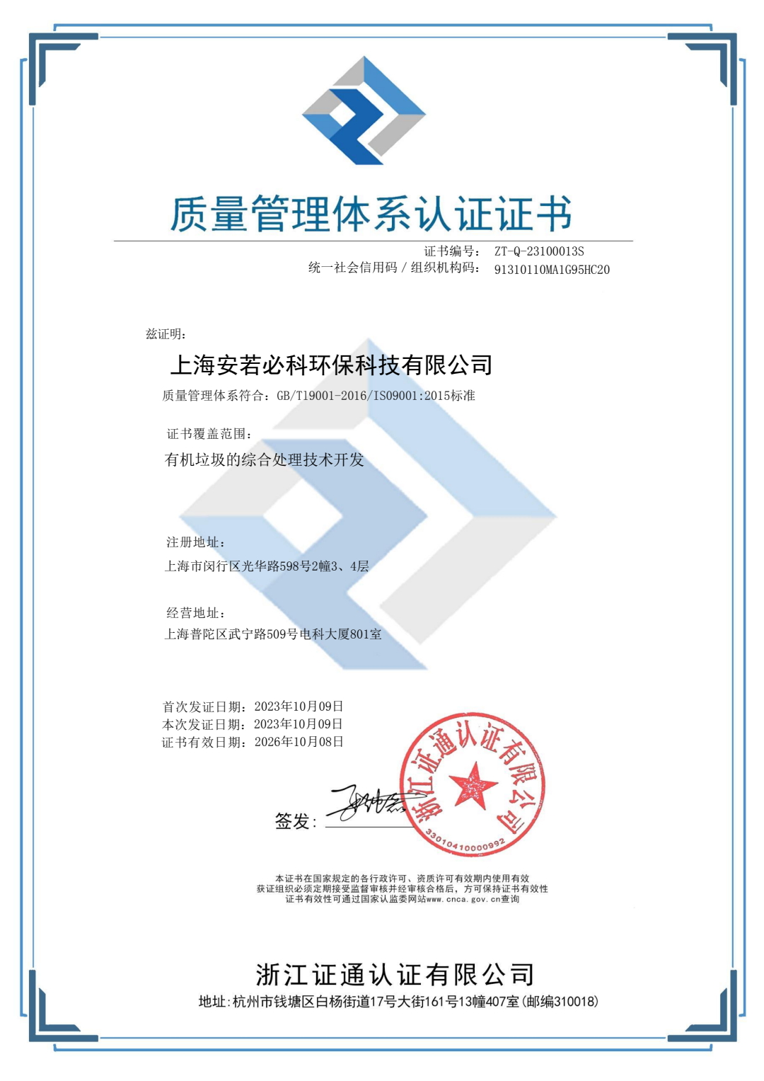 Management System Certificate