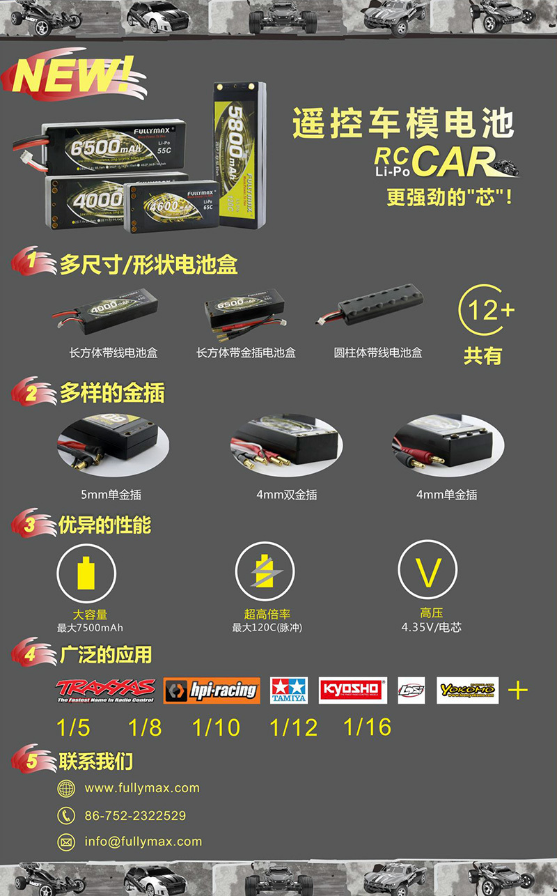 FULLYMAX推出多款新遙控車模電池