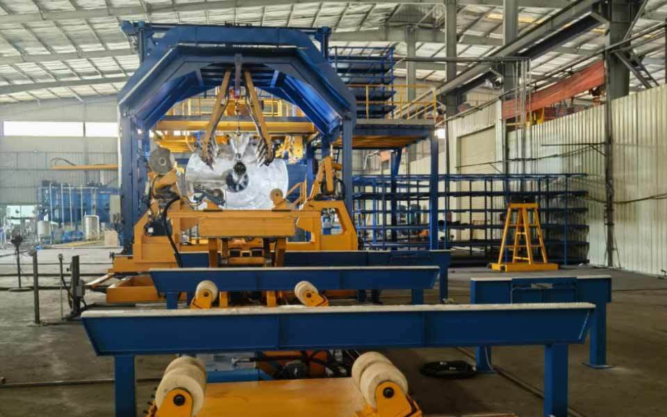 Equipment installation project for a fiberglass continuous winding pipe production line of a Cambodian company
