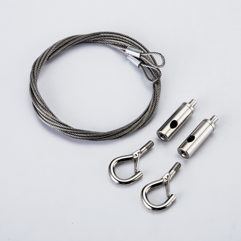 Loop End Wire Rope Suspension Kit with Hook Cable Gripper