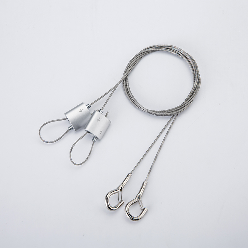 Steel wire with hook&aluminum cable gripper