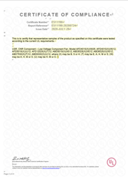 UL CERTIFICATE UL CERTIFICATE