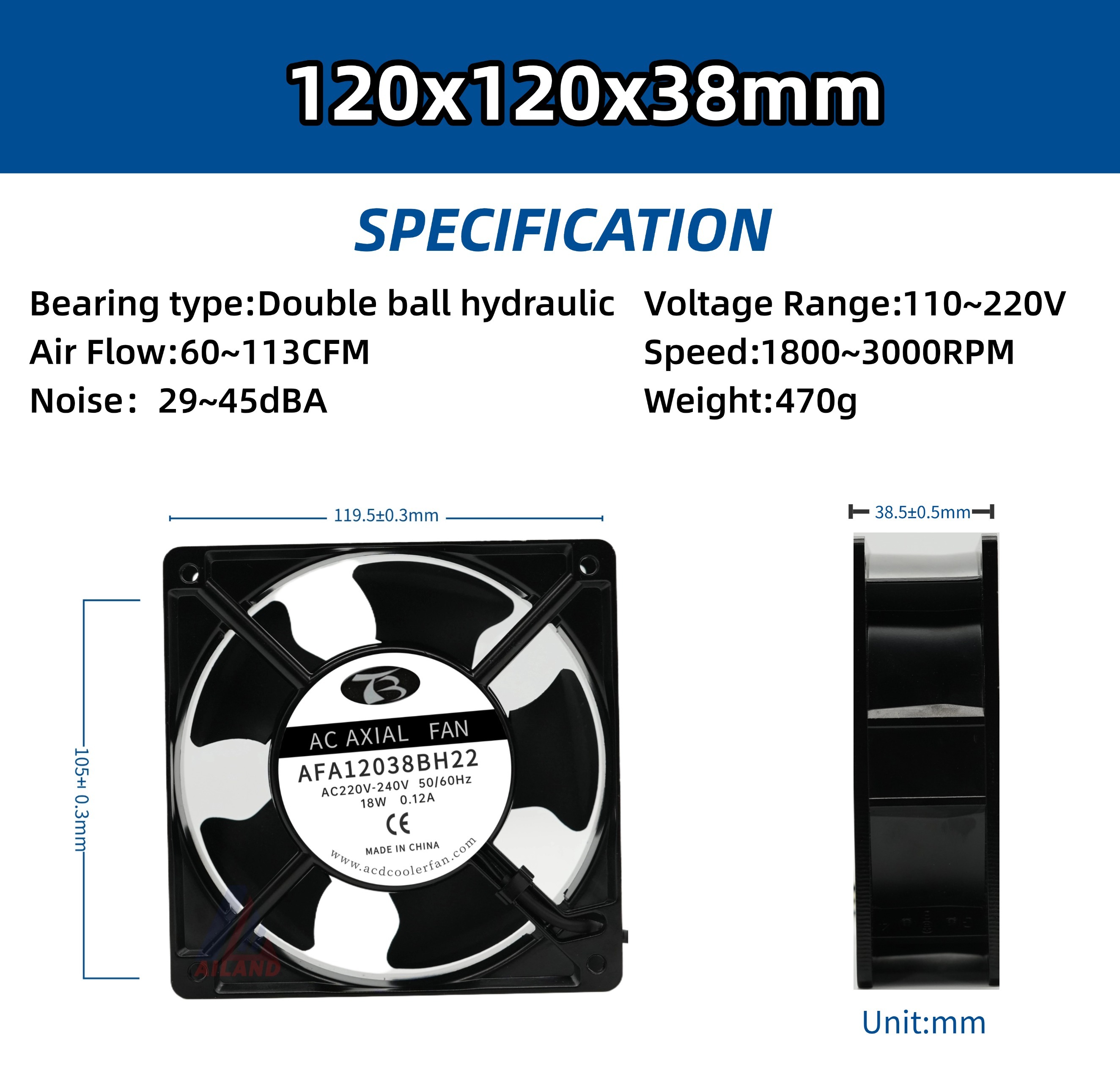 ac12038 AC Axial Fan