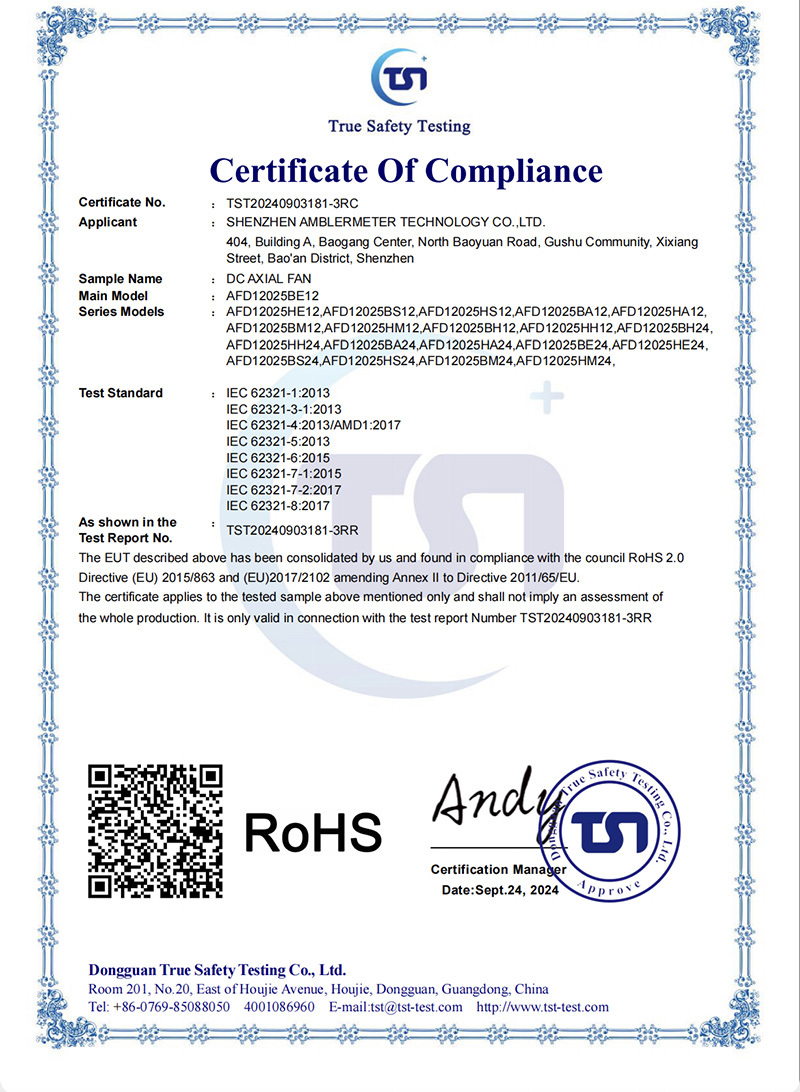 ROHS CERTIFICATE ROHS CERTIFICATE