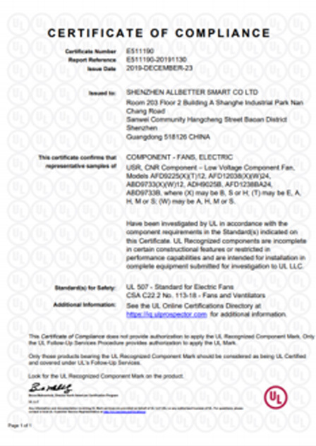 UL CERTIFICATE UL CERTIFICATE