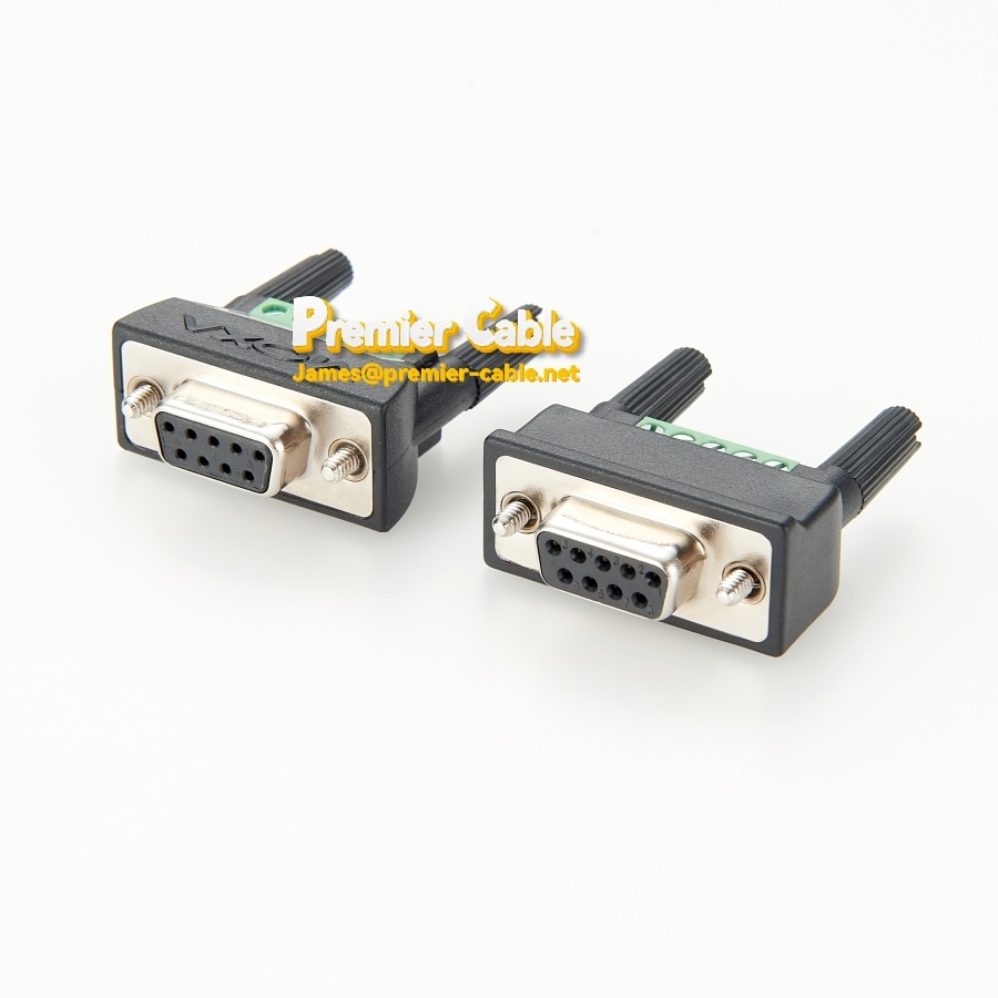 DB9 Female to Terminal Block Mini DB9F-to-TB-Industrial Waterproof ...