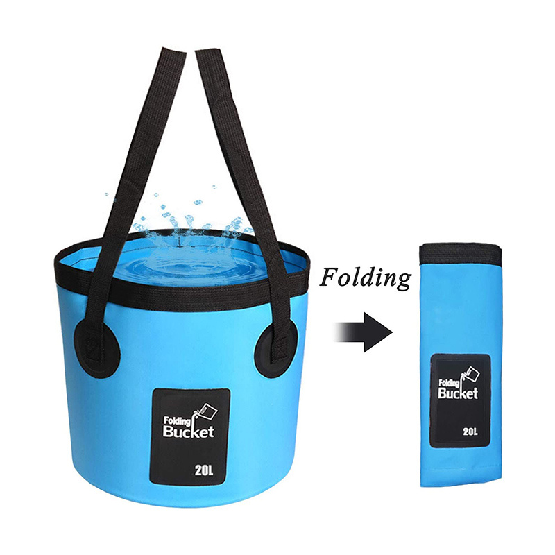 folding bucket for camping, hiking, fishing