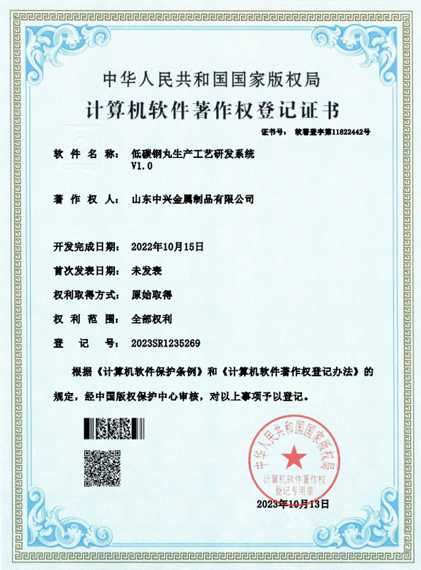 低碳钢丸生产工艺研发系统