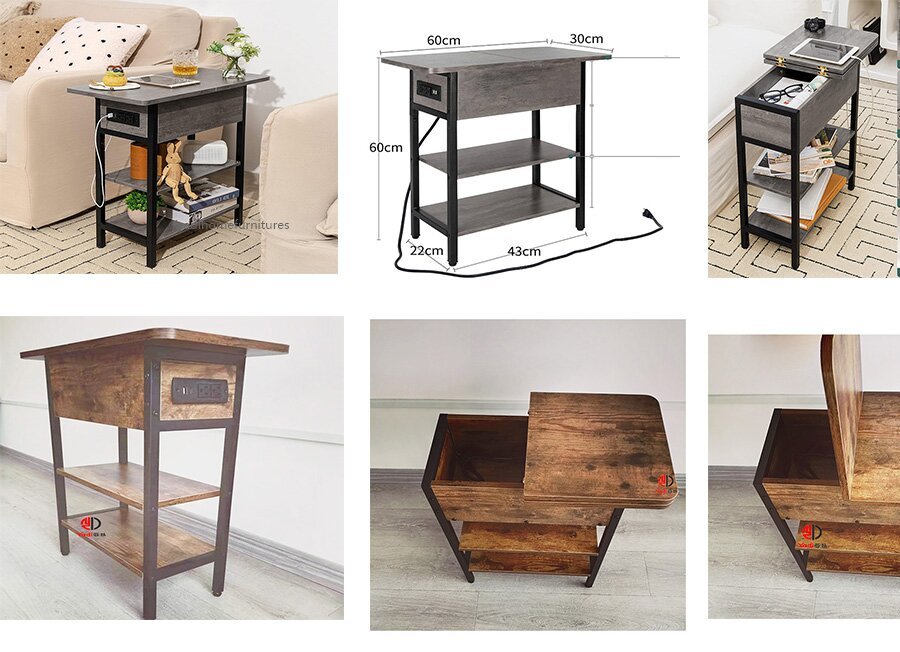 Side Table With USB Port