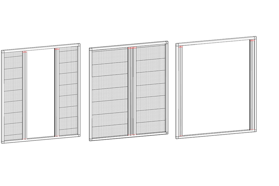 Split folding screen window