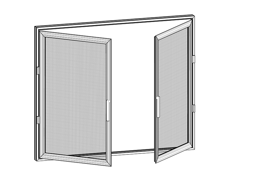 Unequal double door