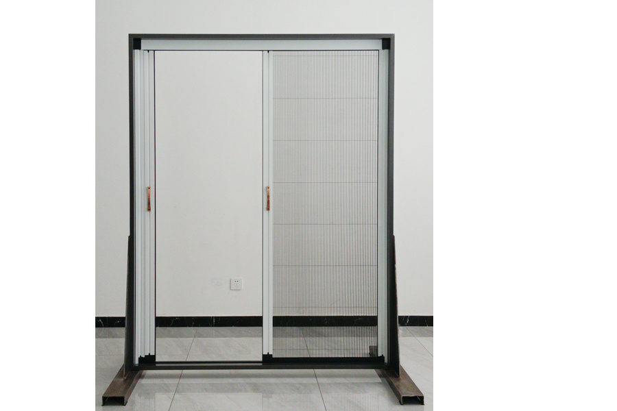 Double folding telescopic screen door