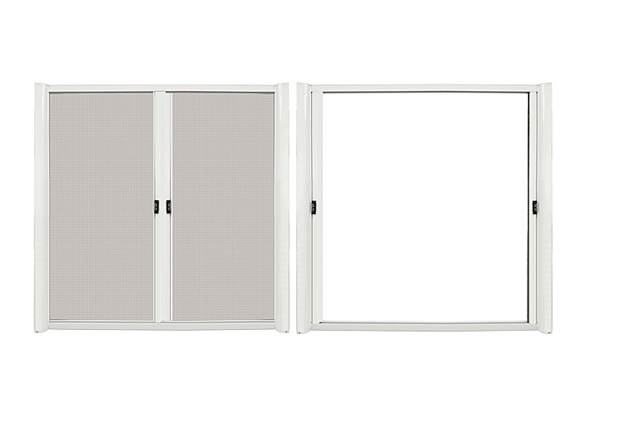 Left and right telescopic double-leaf screen window