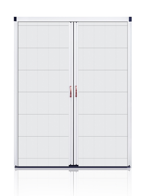 Double folding telescopic screen door